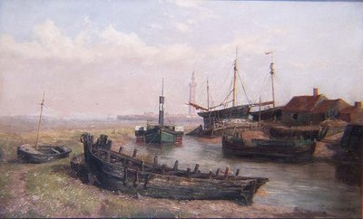 Ujście rzeki Freshney, niedaleko Grimsby, Lincolnshire autorstwa George Cammidge