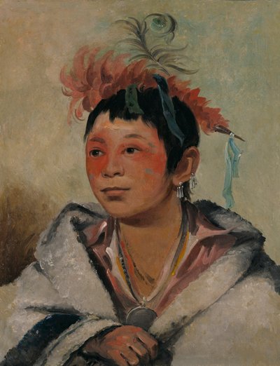 Aú-nah-kwet-to-hau-páy-o, Siedzący w Chmurach, Chłopiec autorstwa George Catlin