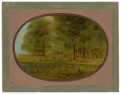 Wioska karaibska w Gujanie Holenderskiej autorstwa George Catlin