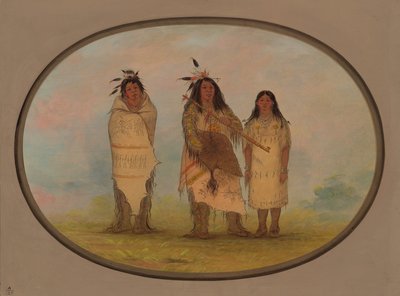 Cheyenne Chief, jego żona i lekarz, 18611869. autorstwa George Catlin