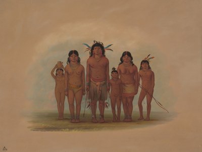 Rodzina Indian Connibo, 18541869. autorstwa George Catlin