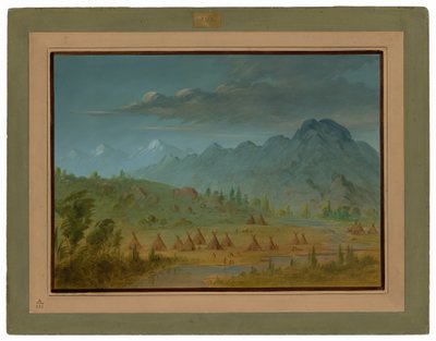Wioska Wron i Góry Łososiowe autorstwa George Catlin