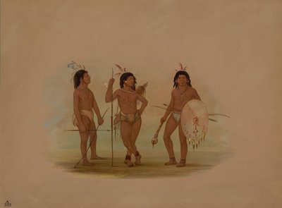 Wódz Puelchee i dwóch młodych wojowników, 18541869. autorstwa George Catlin