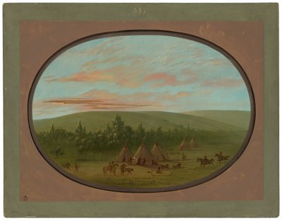 Wioska Siuksów autorstwa George Catlin