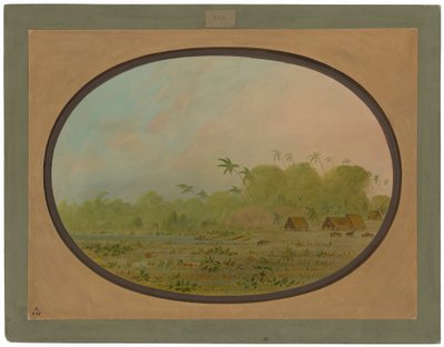 Mała wioska Indian Remos autorstwa George Catlin