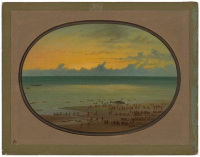 Wieloryb na brzegu - Klahoquat autorstwa George Catlin