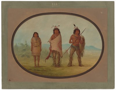 Wódz Yumy, jego córka i wojownik autorstwa George Catlin