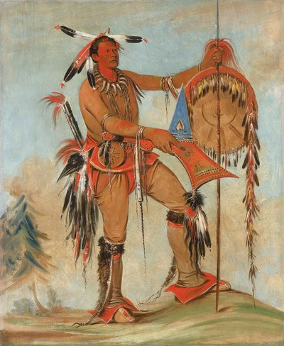 Ah-móu-a, Wieloryb, jeden z głównych bohaterów Kee-o-kúk, 1835. autorstwa George Catlin