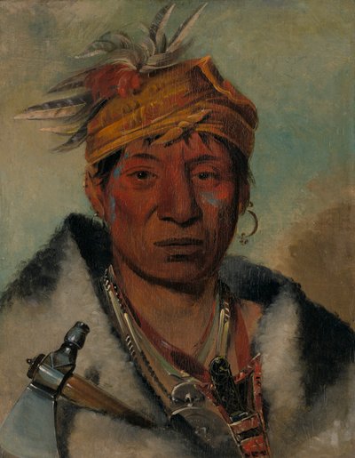 Ah-yaw-né-tak-oár-ron wojownik, 1831. autorstwa George Catlin
