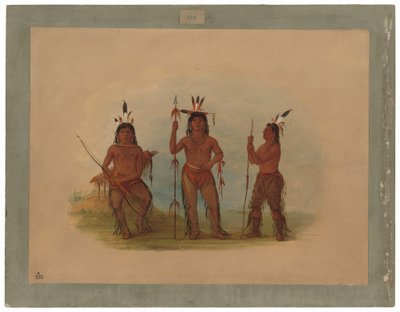 Wódz alaeucki i dwóch wojowników autorstwa George Catlin