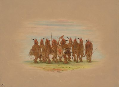 Zabawny taniec - Saukie, 18611869. autorstwa George Catlin