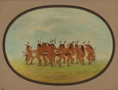 Zabawny taniec - Siuks, 18611869. autorstwa George Catlin