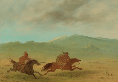 Indianin Osagów ścigający Camanchee, 18611869. autorstwa George Catlin