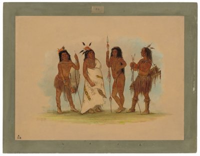 Wódz Apaczów i Trzech Wojowników autorstwa George Catlin