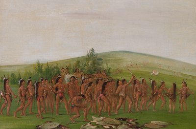 Łucznictwo Mandanów autorstwa George Catlin