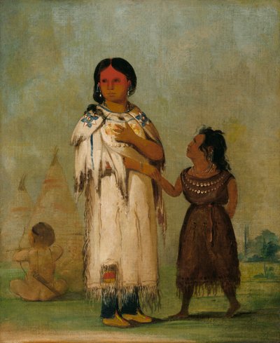 Kobieta i dziecko Assiniboin autorstwa George Catlin