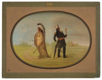 Szef Assiniboine przed i po cywilizacji autorstwa George Catlin