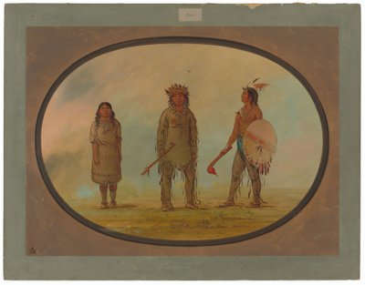 Wódz Athapasca, jego żona i wojownik autorstwa George Catlin