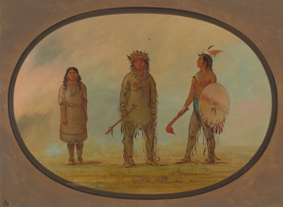 Wódz Athapasca, jego żona i wojownik, 18551869. autorstwa George Catlin