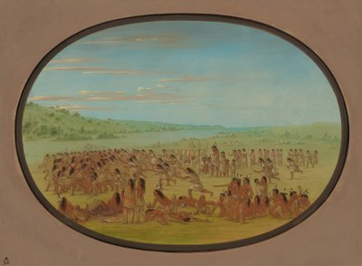 Gra w piłkę kobiet - Sioux, 18611869. autorstwa George Catlin