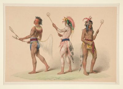 Piłkarze, pl. 21 z portfolio Indian północnoamerykańskich autorstwa George Catlin