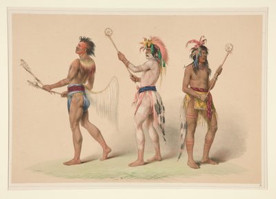 Gracze w piłkę, tablica 21 z portfolio Indian północnoamerykańskich autorstwa George Catlin