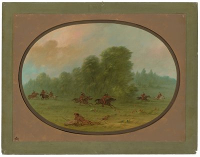 Bitwa między Apaczami Jiccarilla i Camanchees autorstwa George Catlin