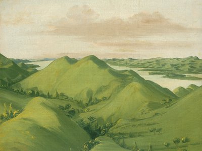 Piękne Grassy Bluffs, 110 mil nad St. Louis, 1832. autorstwa George Catlin