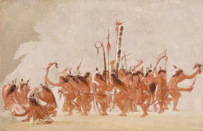 Taniec Braves, Ojibwa autorstwa George Catlin