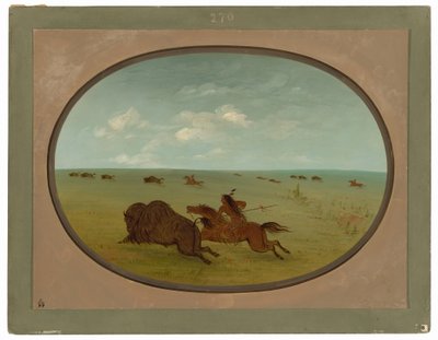 Buffalo Chase, Indianie Siuksów, Upper Missouri autorstwa George Catlin
