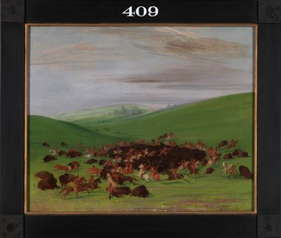 Buffalo Chase, Surround przez Hidatsa, 1832-1833. autorstwa George Catlin