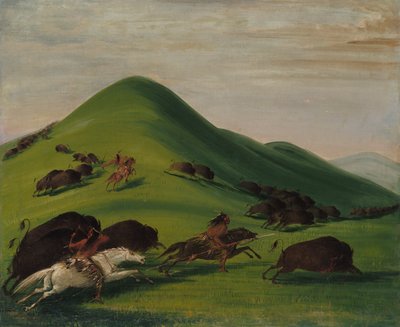 Buffalo Chase nad Prairie Bluffs, 1832-1833. autorstwa George Catlin