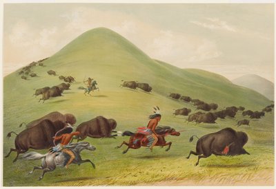Polowanie na bizony: pościg autorstwa George Catlin