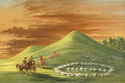 Butte de Mort, miejsce pochówku Siuksów, Upper Missouri autorstwa George Catlin