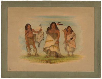 Wódz Komanczów, jego żona i wojownik autorstwa George Catlin