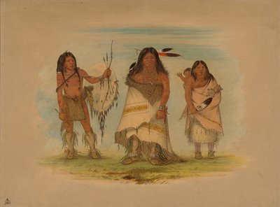Wódz Komanczów, jego żona i wojownik, 1861. autorstwa George Catlin