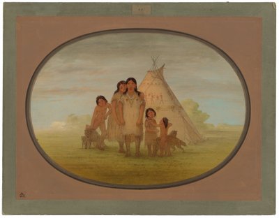 Comanche Chiefs Children i Wigwam autorstwa George Catlin