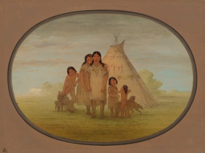 Comanche Chiefs Children i Wigwam, 18611869. autorstwa George Catlin