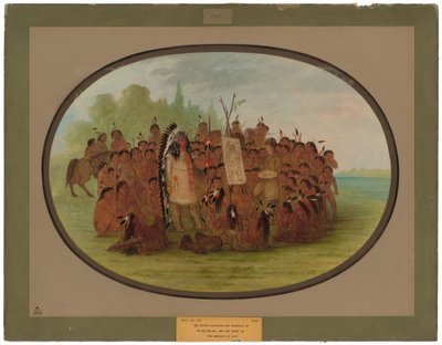 Catlin maluje portret Mah-to-toh-pa - Mandan autorstwa George Catlin