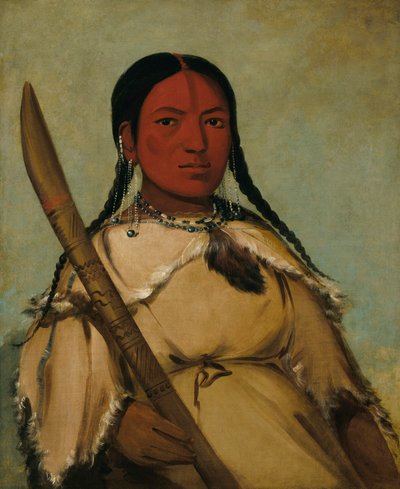 Chin-cha-pee, ognisty robal, który pełza, żona gołębia z jajkiem w głowie autorstwa George Catlin