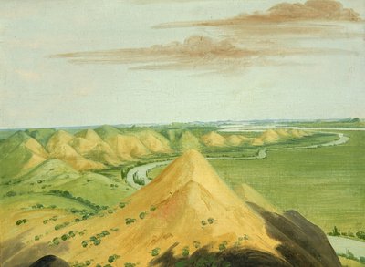 Clay Bluffs, dwadzieścia mil nad Mandans autorstwa George Catlin
