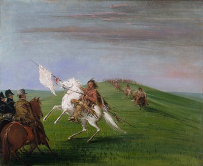 Spotkanie Komanczów z dragonami autorstwa George Catlin
