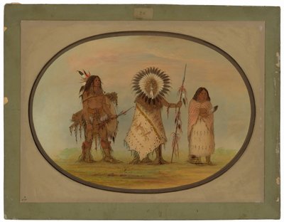 Wódz Wron, Jego Żona i Wojownik autorstwa George Catlin