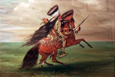 Indianin Crow "Ten, który skacze ponad wszystko" autorstwa George Catlin