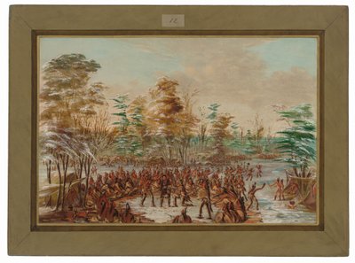 De Tonty pozywający o pokój w wiosce Irokezów. 2 stycznia 1680 r autorstwa George Catlin