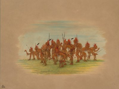 Taniec odkrywczy - Saukie, 1861. autorstwa George Catlin