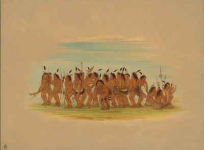 Taniec psa - Siuks, 1861. autorstwa George Catlin