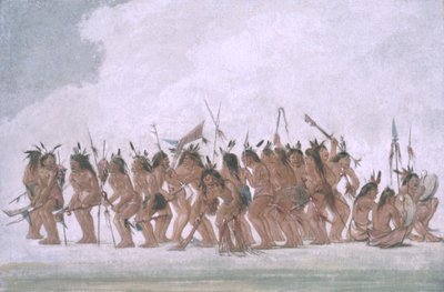 Taniec psów w Fort Snelling autorstwa George Catlin