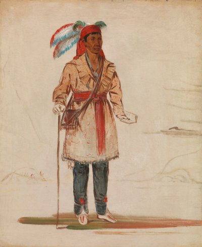 Ee-tów-o-kaum, Obie Strony Rzeki, Wódz Plemienia autorstwa George Catlin