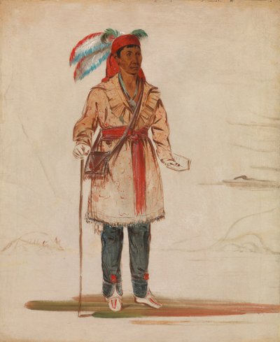 Ee-tów-o-kaum, Obie Strony Rzeki, Wódz Plemienia autorstwa George Catlin